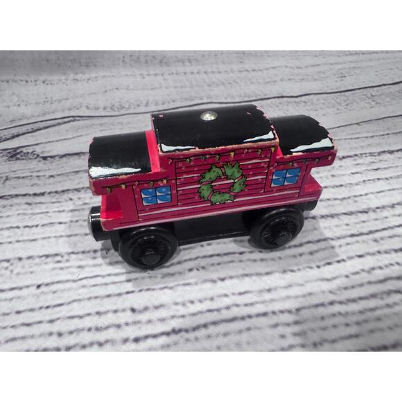 Vintage Thomas & Friends Wooden Railways Sodor  Caboose Winter Christmas Train - Picture 1 of 4